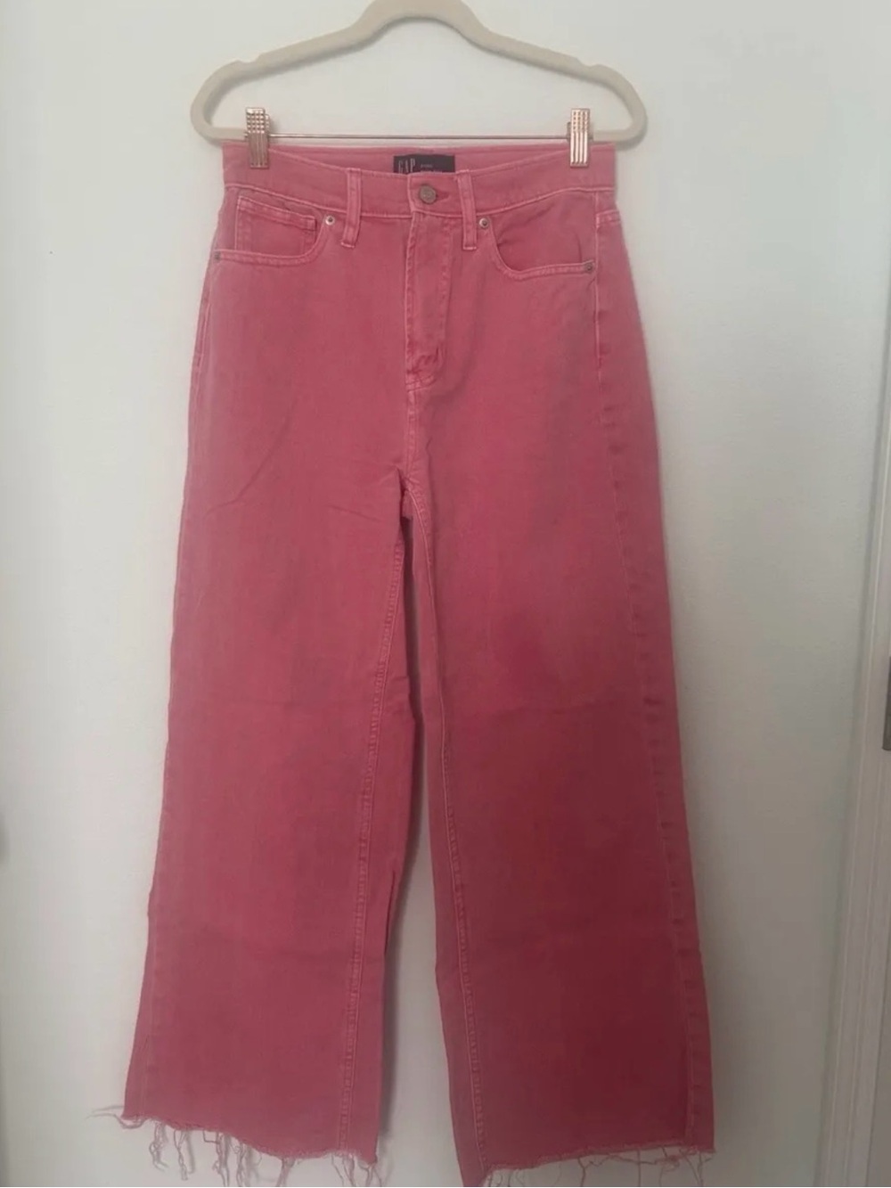 Gap Denim 2/26R High-Rise Wide-Leg Pink Jeans